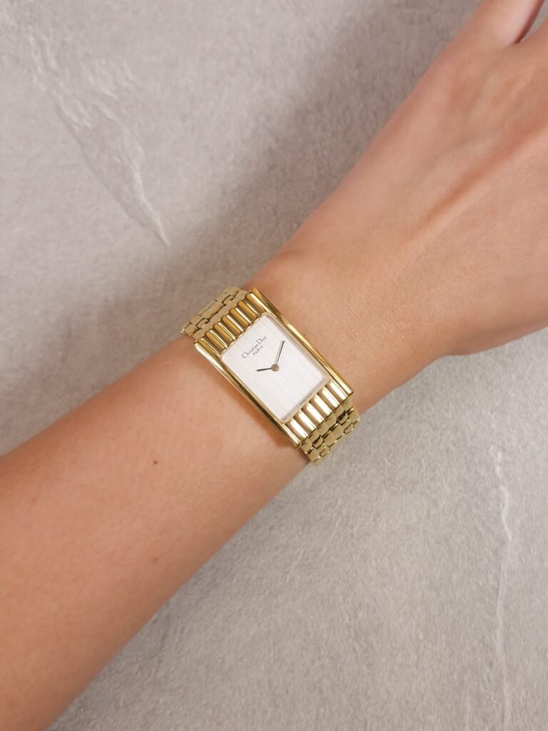 Christian Dior Gold-Plated Rectangular Quartz, foto 2
