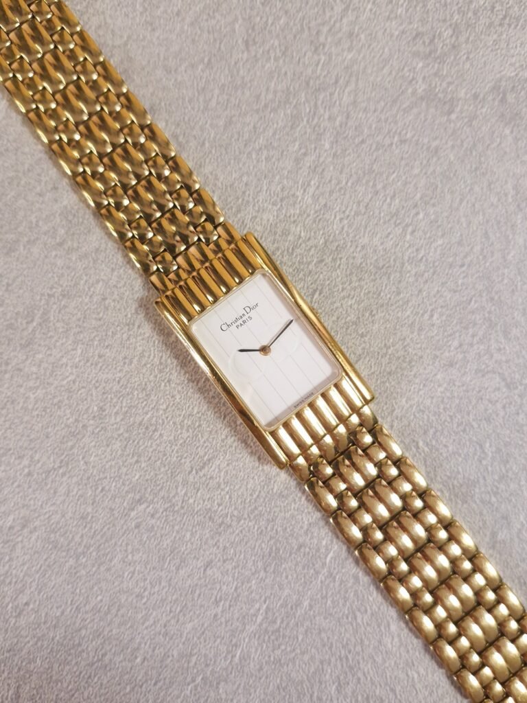 Christian Dior Gold-Plated Rectangular Quartz, foto 1