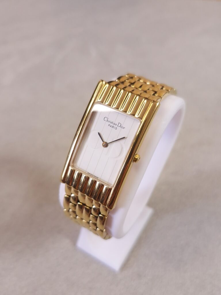 Christian Dior Gold-Plated Rectangular Quartz, foto 3