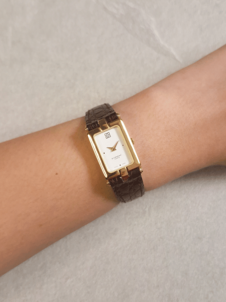 Givenchy 1980s Gold-Plated Rectangular Watch, foto 2