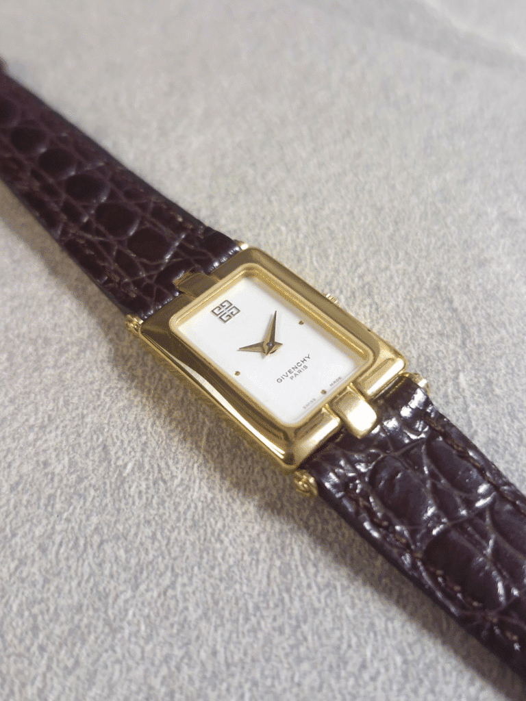 Givenchy 1980s Gold-Plated Rectangular Watch, foto 3