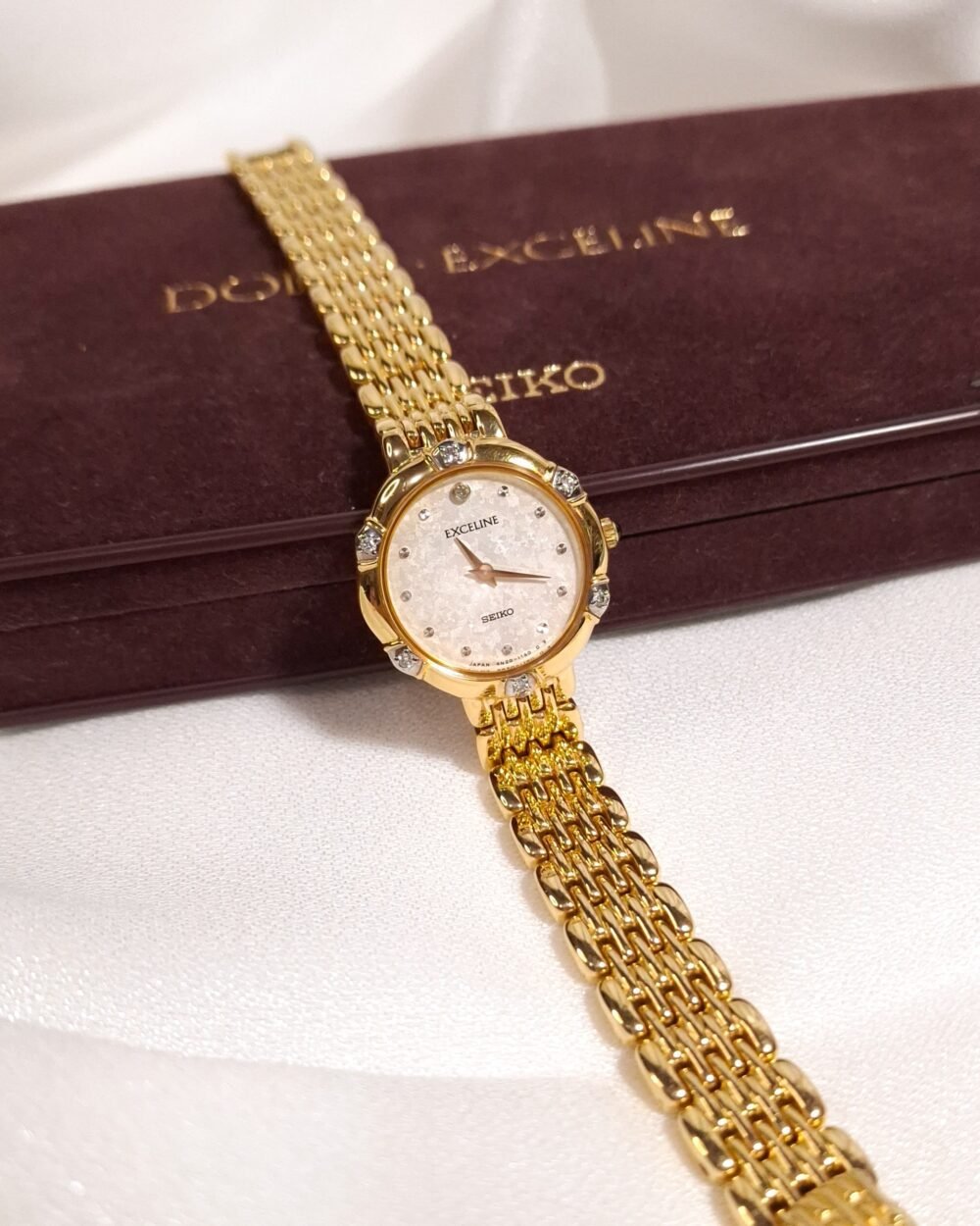 Seiko Exceline Gold Crystal Bracelet Watch