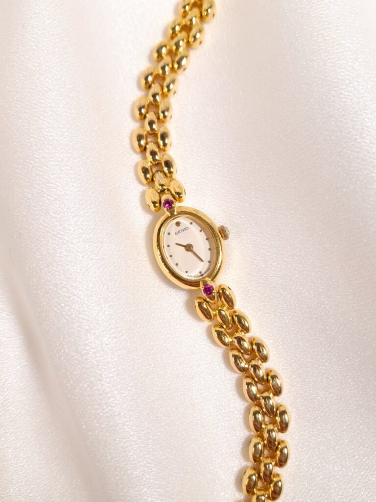 Seiko Ruby Accent Oval Bracelet Watch, photo 1